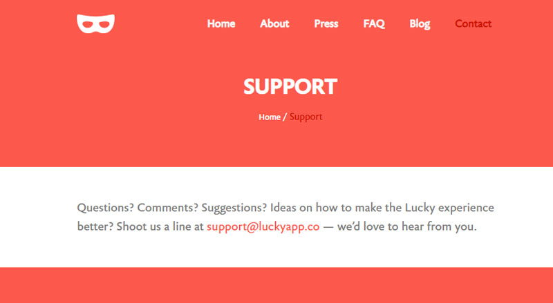 lucky app contact info